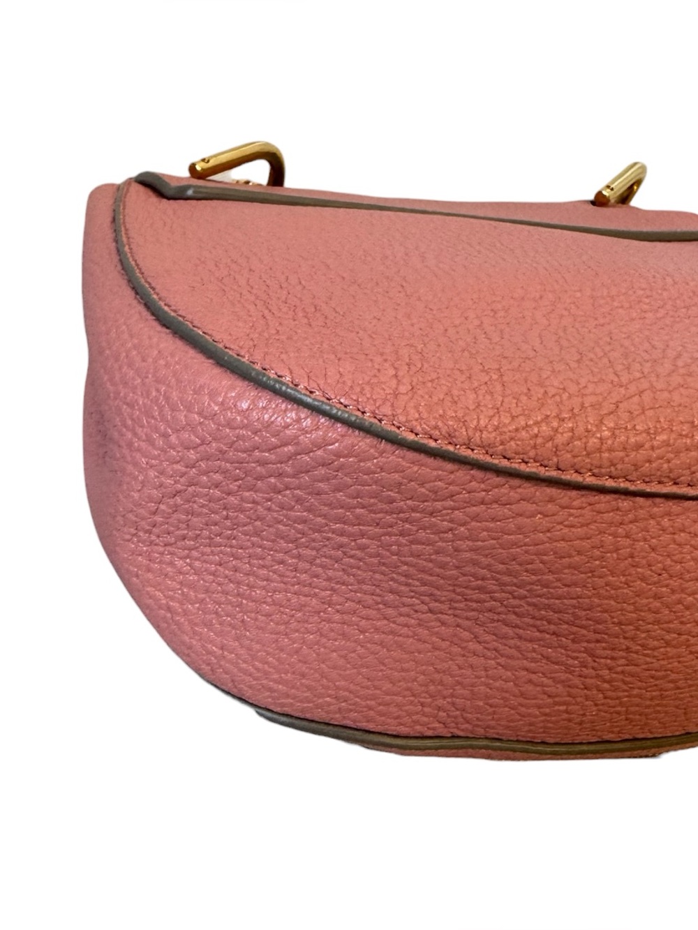 Chloe Drew Medium Apricot Rose Leather Gold Chainlink Strap Crossbody Bag - Picture 8 of 15